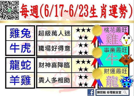 【吉時看生肖】每週生肖運勢2024年6月17日~2024年6