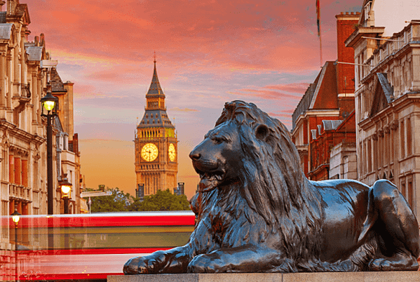 特拉法加廣場 Trafalgar Square獅子巨型銅獅-