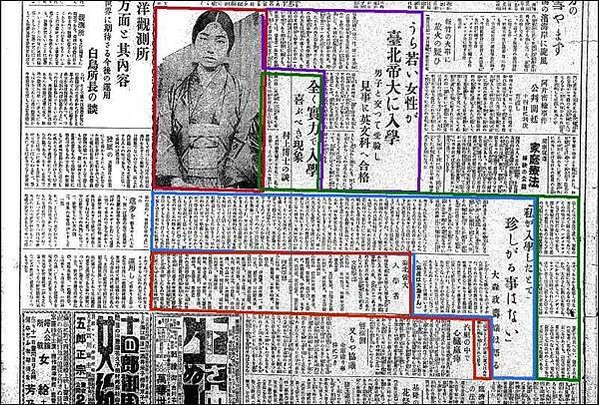 「大森政壽」是歷史上第一位考上台北帝大的女學生1931 年。