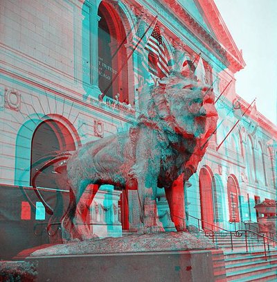 Art_Institute_of_Chicago_Lion_Statue_anaglyph_stereo1