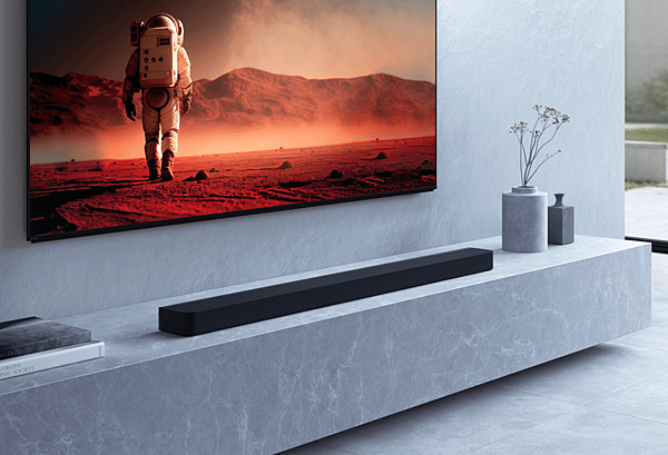 圖 1) Sony 全新BRAVIA Theater系列單件式環繞家庭劇院，致力將片場豐富音效的震撼重現帶到居家空間 (圖為Sony HT-A9000)