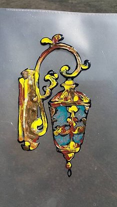 窗貼 玻璃彩繪貼 彩繪隨意貼  銅壁燈8