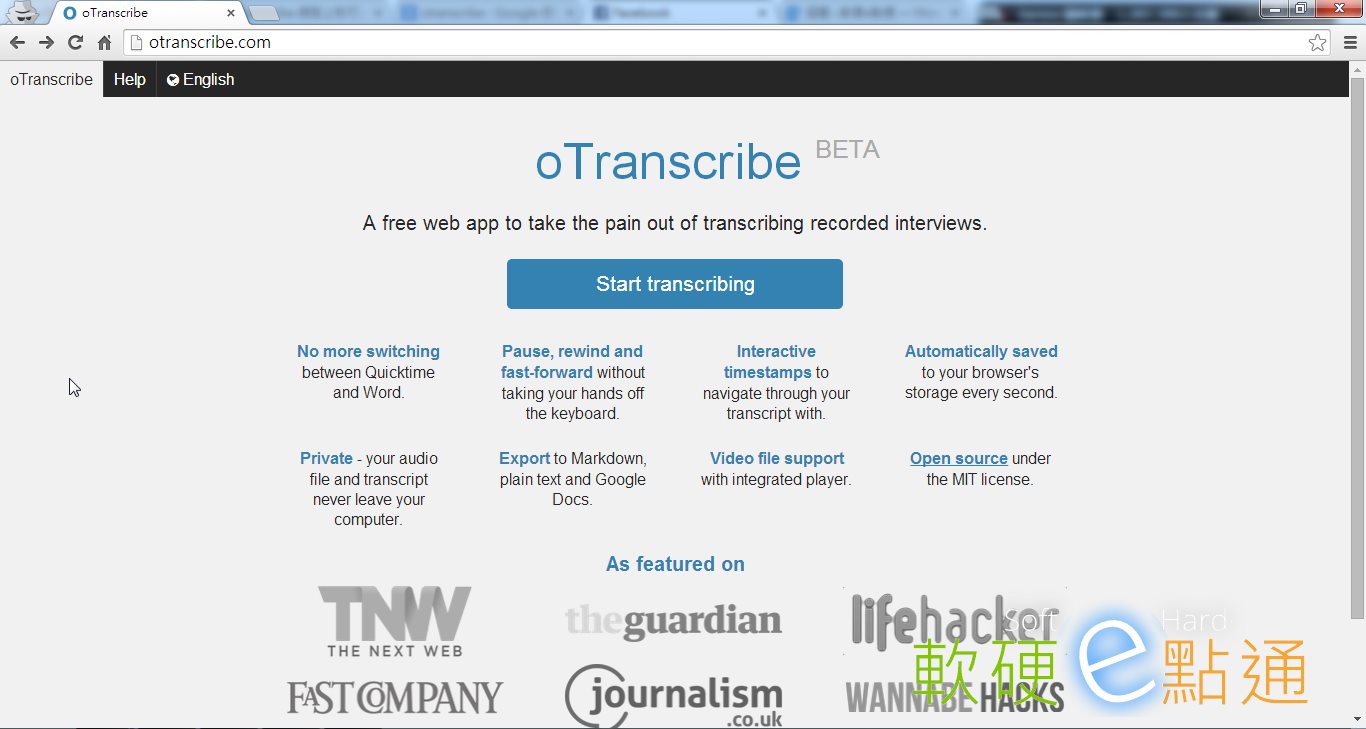 [雲端]oTranscribe-讓聽打逐字稿不再困擾著你! - 第1张  | 軟硬e點通