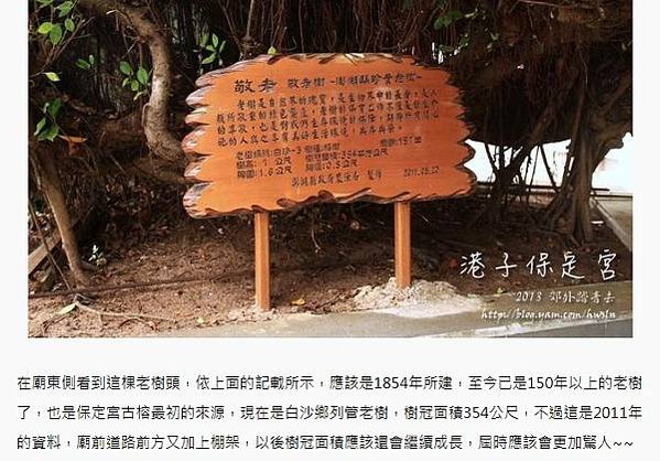 通樑古榕-澎湖最大神木有150-300歲以上的高齡/日治時期