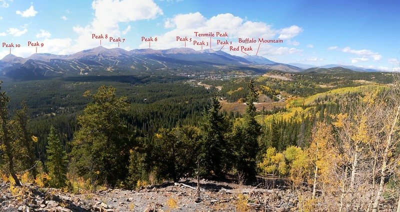 View to northwest at Tenmile Range from Rock Cut Viewpoint