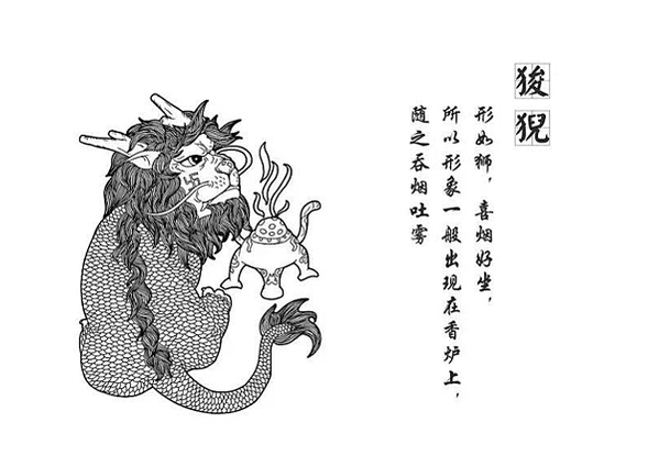 狻猊(石獅+香爐+屋頂九個走獸)是古代神話傳說中龍生九子之一