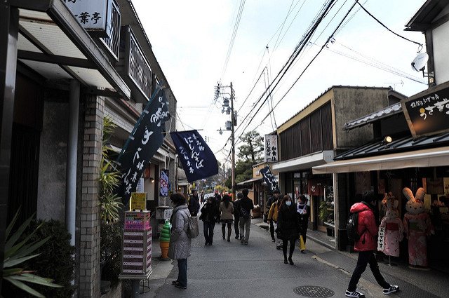 日本-自由行-京都-自行車-銀閣寺-商店街