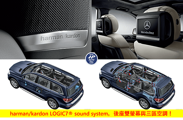 COMAND 多媒體系統也是這一代的標配，  而選擇內裝配備才有的如harman/kardon LOGIC7® sound system，後座雙螢幕與三區空調！