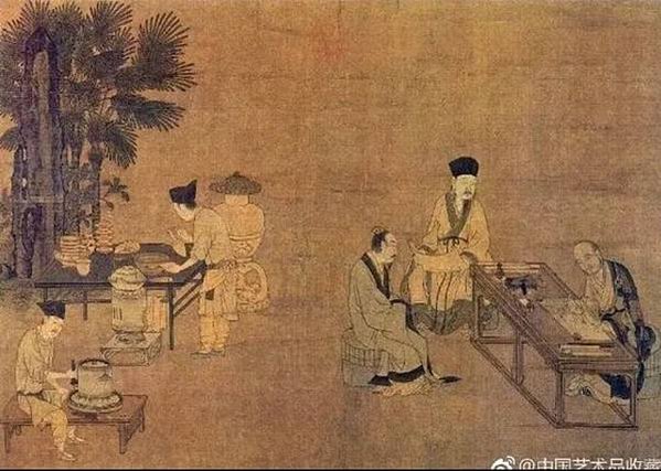 茶文化/宋劉松年攆茶圖/《鬥茶圖》元代趙孟元代鬥茶。鬥茶興起