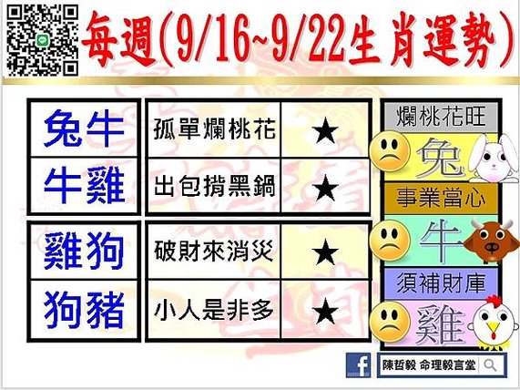 【吉時看生肖】每週生肖運勢2024年9月16日~2024年9