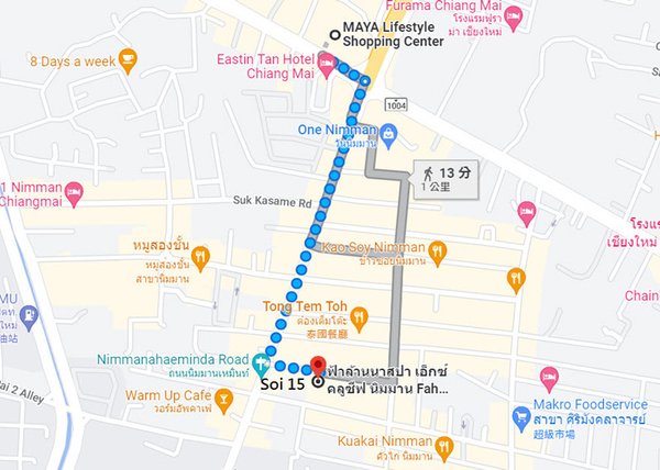 Fah Lanna Spa Nimman branch Soi 15 map.jpg