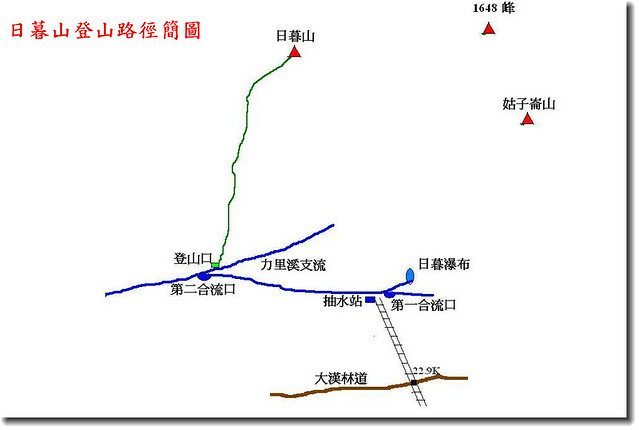 日暮山登山路徑簡圖