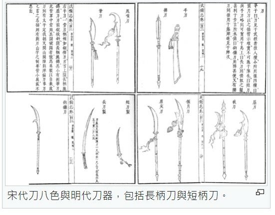 偃月朴刀/青龍偃月刀《三國演義》中，劉備的二弟關羽所使用的兵