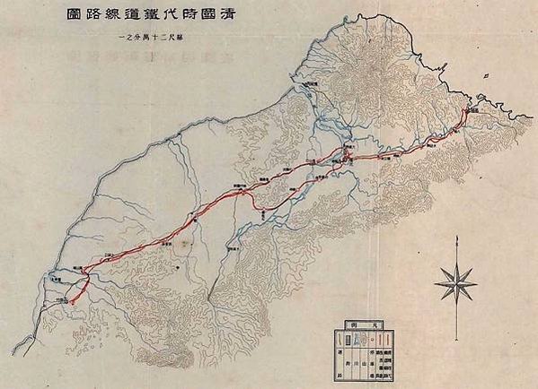 銘傳鐵路遺跡2020年6月間遺址出，長500公尺、寬8公尺，