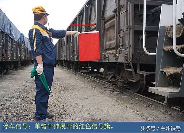 電土燈/鐵路旗語/民國50年代的豐原車站，前面示範旗號的是副