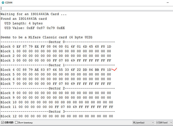 Arduino-使用PN532讀寫Mifare白卡(協議:I