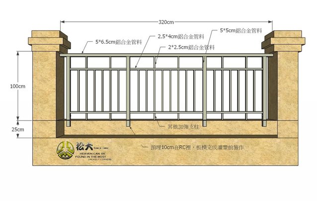 國立新營高工圍牆修繕之欄杆工程設計