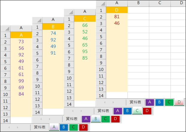 Excel-資料清單分別列於各個工作表(INDEX,SMALL)