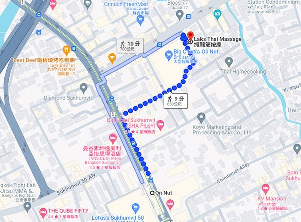 Laks Thai Massage On nut MAP.jpg