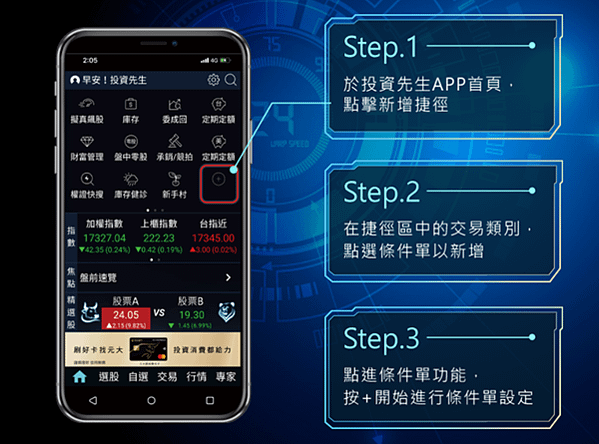 元大投資先生app智能條件單使用說明