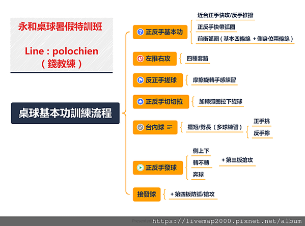 桌球基本功訓練流程 -- 暑期班