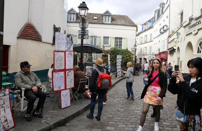 法國 巴黎 蒙馬特Montmartre 聖心堂 小丘廣場 畫