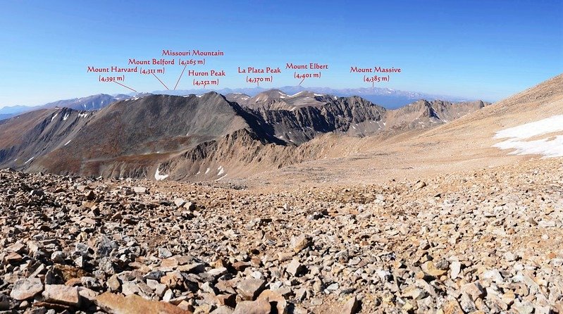 Looking southwest at mountains from Mount Democrat false summit 1_副本