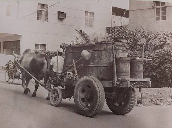 二輪牛車+四輪牛車/平埔族牛車+阿美族原住民家屋與牛車舊照