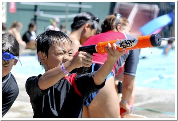 Kids participate in the Wacky Water Carnival.