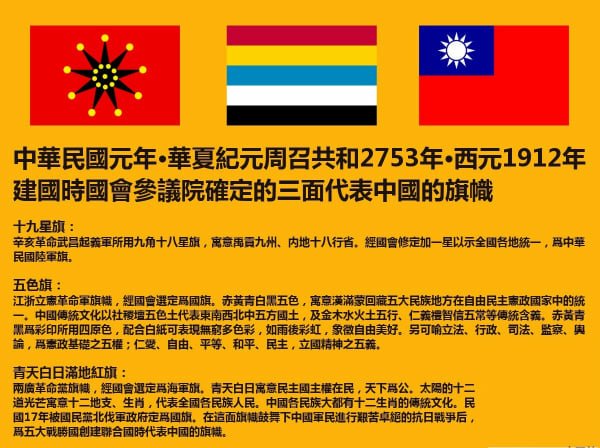 最早的中華民國國旗/五色旗/旗幟/五德始終/風馬旗、經幡、佛
