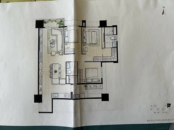 ​​【春福·詠序】台南鹽行重劃區新建案預售屋大樓~薔薇媽媽看屋手札2+1房邊間格局圖