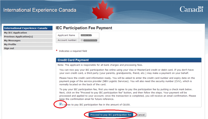 IEC participation fee payment