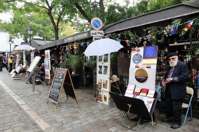 法國 巴黎 蒙馬特Montmartre 聖心堂 小丘廣場 畫