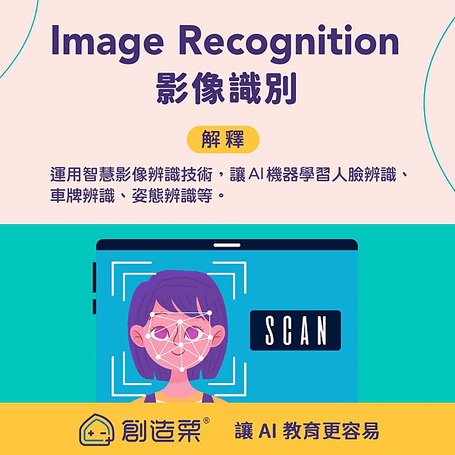 Image Recognition  影像識別 【解釋】運用智慧影像辨識技術，讓 AI 機器學習人臉辨識、車牌辨識、姿態辨識等。