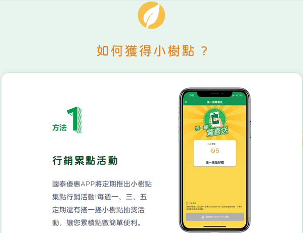 國泰優惠小樹點如何獲得？