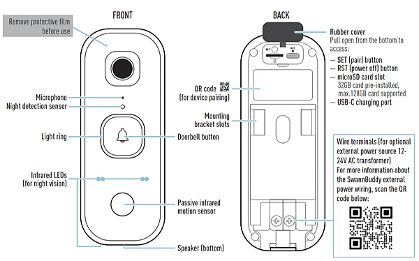 SwannBuddy 4K 可視門鈴說明