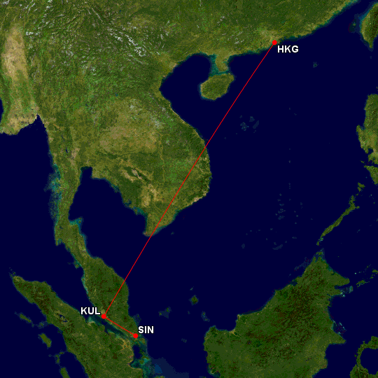 SIN - KUL - HKG