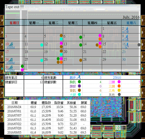 2016.08.31 運動紀錄暨測量結果檢視