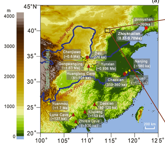 東亞北方泥河灣盆地的許家窯人，距今26到37萬年前