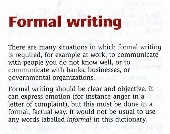 formal writing