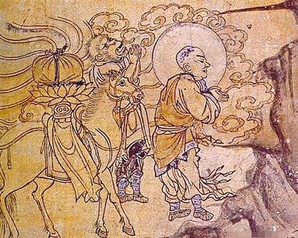 最早《玄奘取經圖》最早的玄奘取經壁畫-畫中一角原來繪有「唐僧