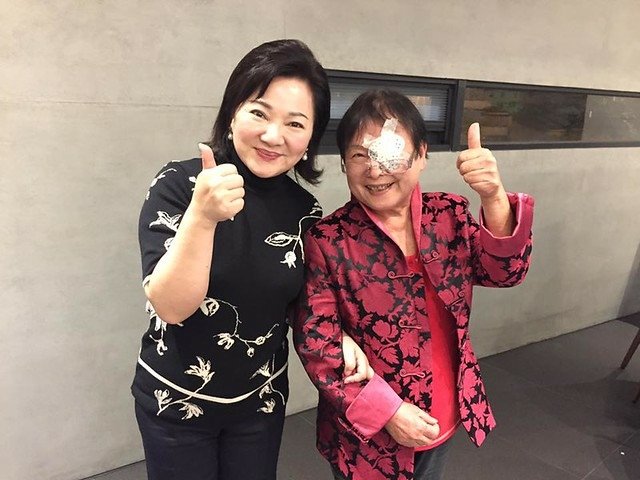白冰冰在与玥樓粵菜點心餐廳。