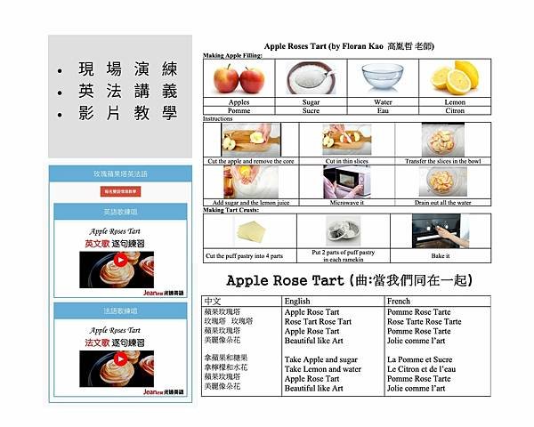 玫瑰蘋果塔 英法語教學1
