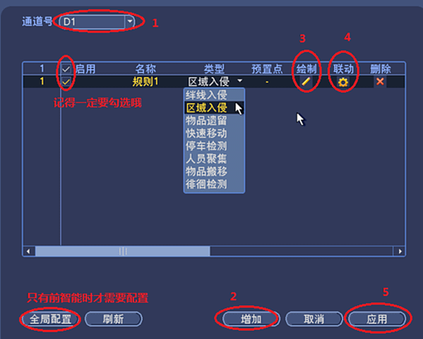 大華DVR拌線入侵和區域入侵功能操作