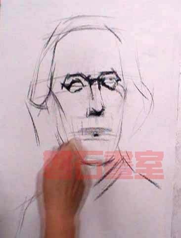 愛因斯坦 炭筆素描示範