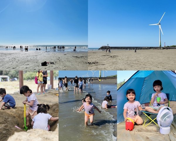 苗栗景點｜通霄海水浴場｜疫情下的夏日偽秘境。海灘戲水。中部免費玩水景點。風力發電風車。苗栗一日遊.jpg