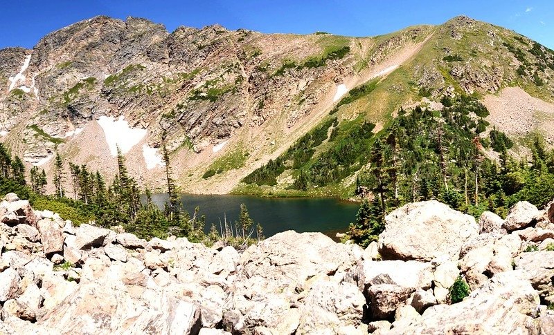 Looking down West Upper Crater Lake from the ridge