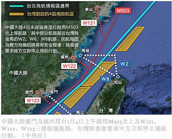 中國新增M503航線/中共軍機繞台-武力威嚇/中國長期霸凌台
