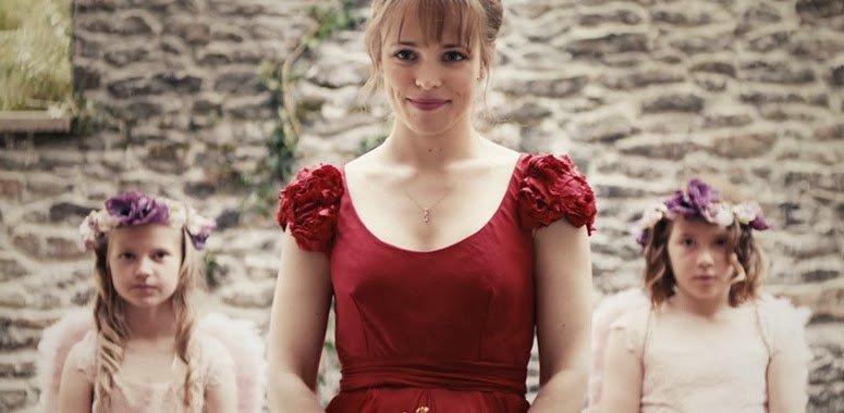 008 about time rachel mcadams red wedding dress empire waist ruffled sleeves top only.jpg