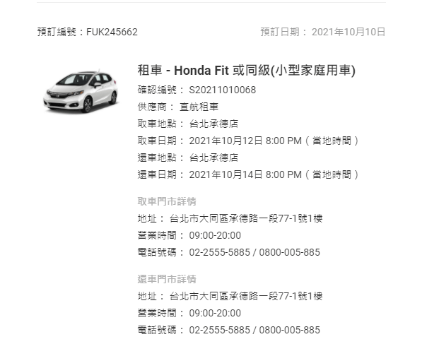 hondafit-KLOOK-租車推薦-直航租車-輕旅行